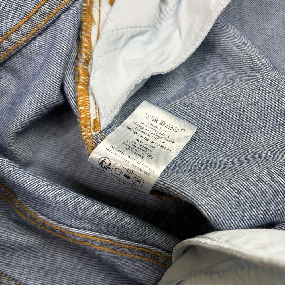 SÉZANE Baggy Denim Cargo Jeans Women's Size 46 34x33 Blue Pockets - Picture 8 of 14